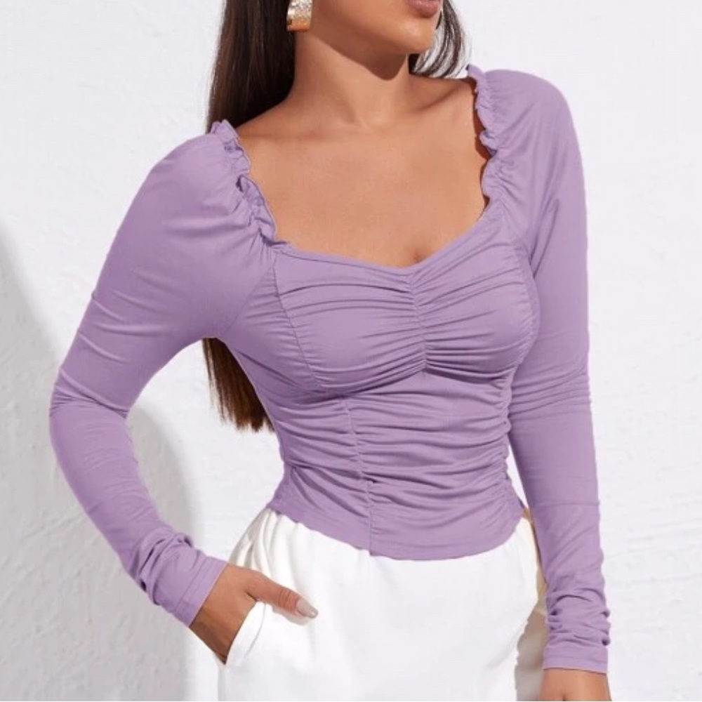 Lilac Ruched Women's Top